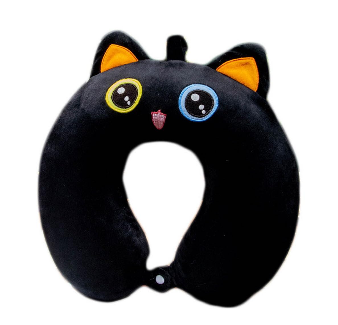 AOOPOO Kids Travel Pillow, Animal Neck Support U Shaped Cushion Plush for Airplane Train, Children Neck Pillow Chin & Neck Support Cushion with Animal Super Soft Cover Travel Partner (Cat)