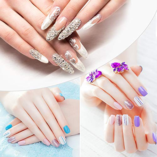 image for Hiroumer 48 Bottles 10800pcs Nail Art Rhinestones Nail Crystal Gems Na