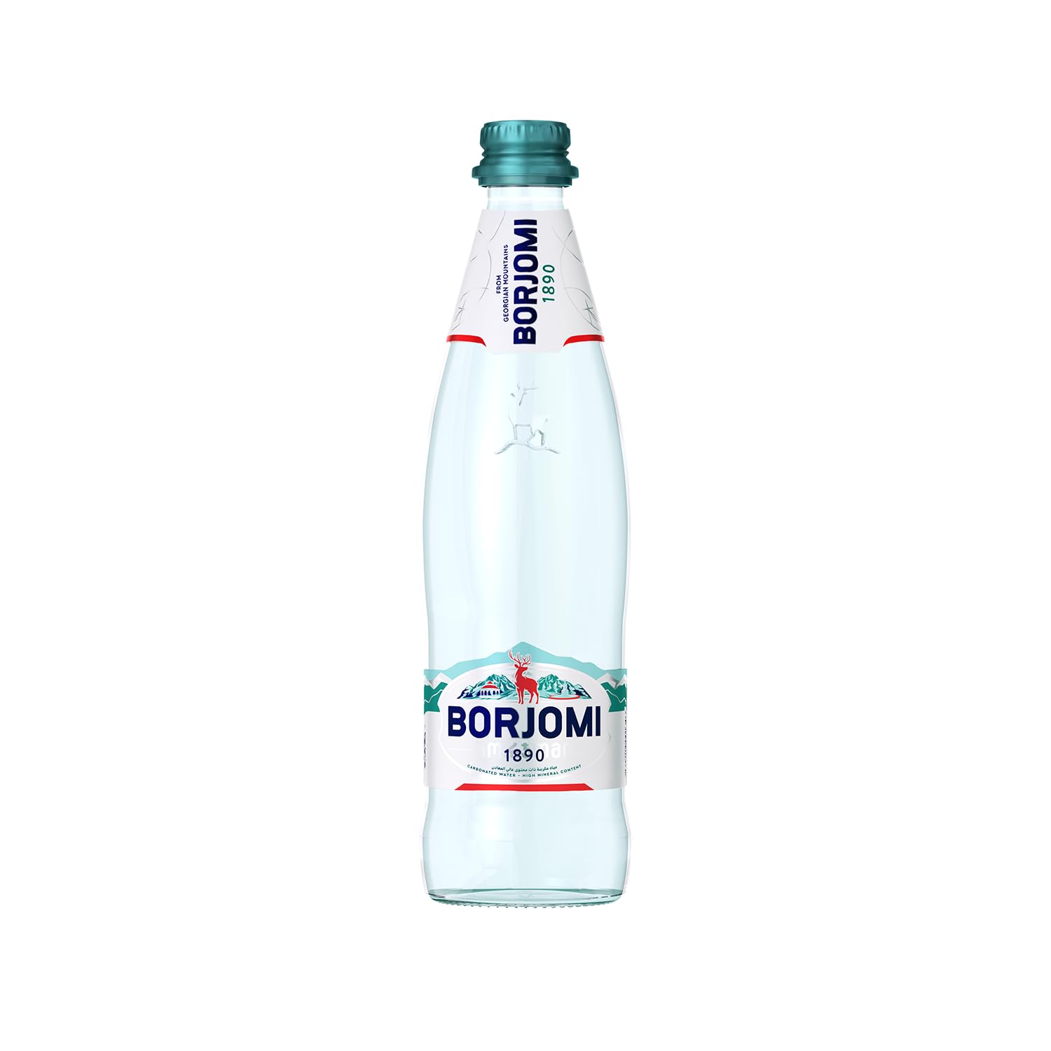 Borjomi Sparkling Natural Mineral Water with Natural CO2 Added, 16.9 fl oz. (12 pack) Glass