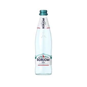 Borjomi Sparkling Natural Mineral Water with Natural CO2 Added, 16.9 fl oz. (12 pack) Glass