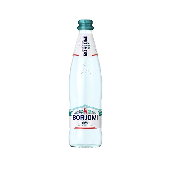Borjomi Sparkling Natural Mineral Water with Natural CO2 Added, 16.9 fl oz. (12 pack) Glass