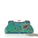 BABEYOND Vintage Flapper Peacock Clutch Gatsby Sequined Evening Handbag 1920s Beaded Bag