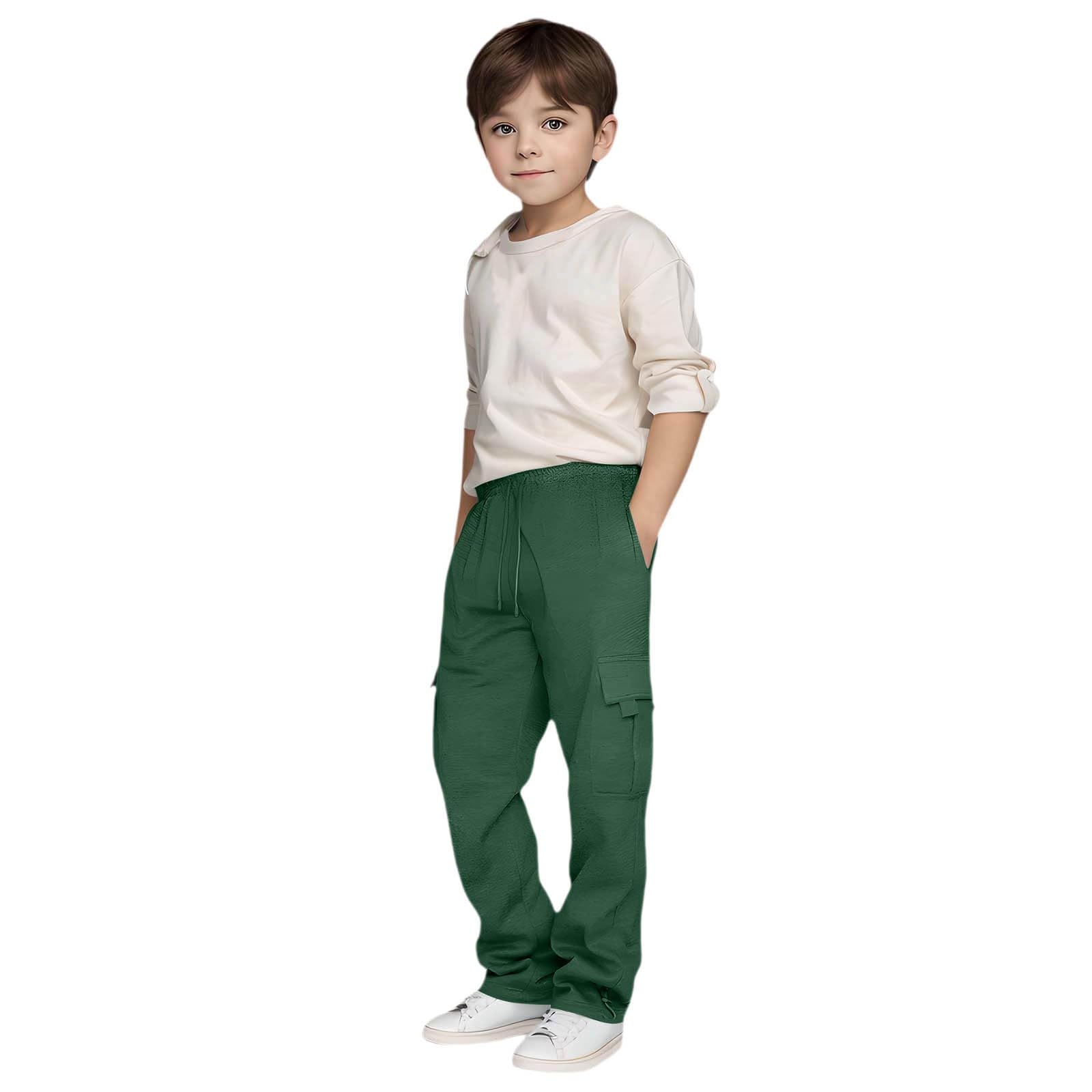 Pantalon de survêtement garçon vert 110 confortable - 7