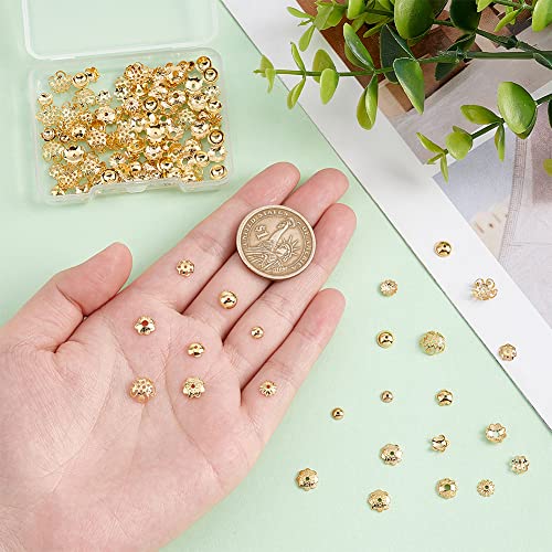 HOBBIESAY 16Pcs 8 Style Multi-Petal Flower Bead Caps 4-8mm 34 Stainless Steel Bead Cap Spacers Golden Spacer End Caps for Earring Bracelet Necklace Jewelry Making Hole: .8-2.1mm - Image 3
