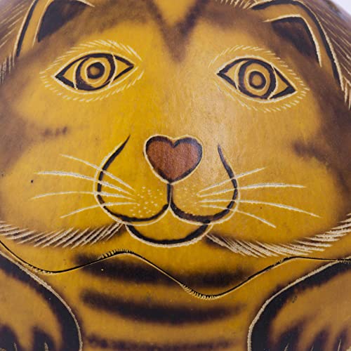 Novica Dried Mate Gourd Cat Jewelry Box, Brown, Andean Feline' #TOP7