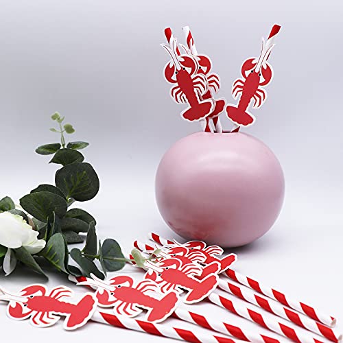 Pajillas de papel para fiesta con diseño de langosta, pack 24 miniatura 5