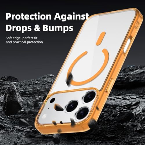 Image of Elzzi Translucent Clear Back Cover Compatible with iPhone 17 Pro, PC Shockproof Scratch Resistant, Non-Yellowing, Support Mag-Safe Wireless Magnetic Charging Case - Cosmic