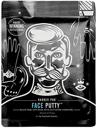 BARBER PRO Face Putty Peel Off Mask with Activated Charcoal | 6 Applications | Detoxifying, Cleansing, & Brightening | Peel Off Face Masks | Mens Skincare |