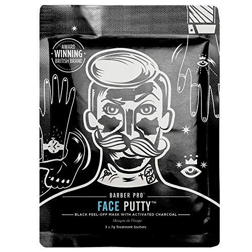 BARBER PRO Face Putty Peel Off Mask with Activated Charcoal | 6 Applications | Detoxifying, Cleansing, & Brightening | Peel Off Face Masks | Mens Skincare |