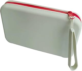 Silicone Square Storage Bag, Portable Cosmetic Toiletry Bag, Multifunctional Waterproof Cosmetic Bag with Zipper (Light Grey)
