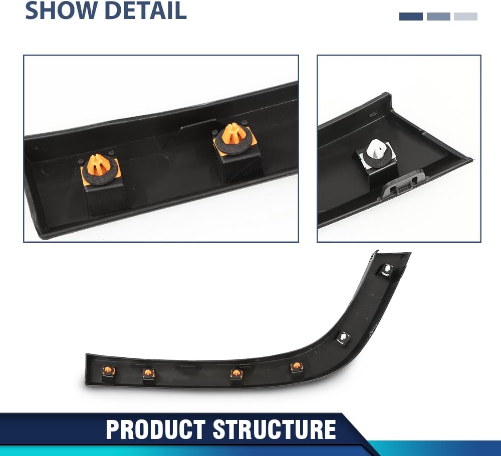 PIT66 Rear Left Fender Flare Wheel Molding Trim Compatible with Jeep Cherokee 2019-2021 68316003AD, ​68316007AB