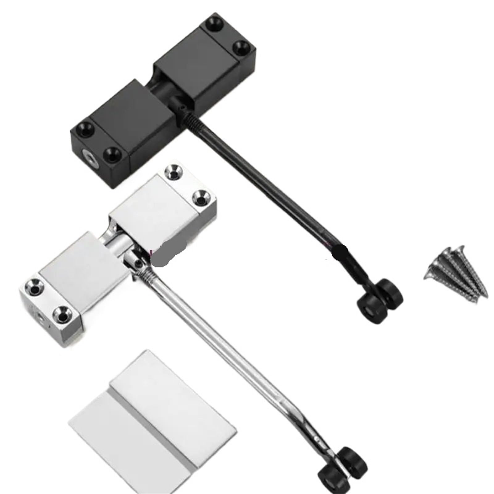 Door Closers Hardware Premium Aluminum Spring Loaded Mechanism for Residential Commercial(Black)