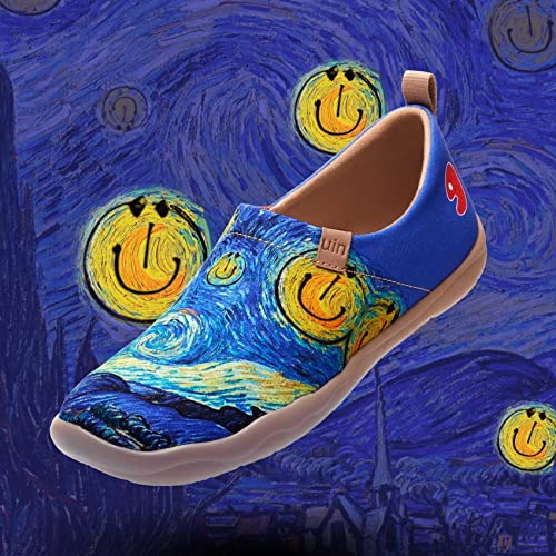 UIN Men's Slip Ons Canvas Lightweight Flats Sneakers Walking Casual Loafers Comfortable Art Painted Travel Shoes2