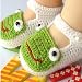 Baby Newborn Infant Girls Crochet Knit Socks Sandals Toddler Shoes Prewalker (Frog)