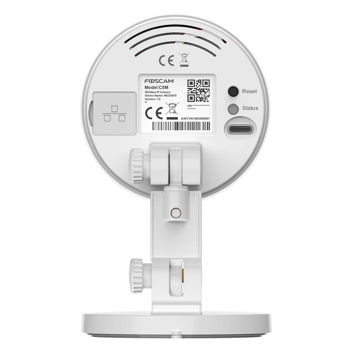 Foscam C5M 3K 5MP Dual Band Telecamera di sorveglianza WLAN con visione notturna fino a 8 metri, audio bidirezionale, rilevamento rumore e movimento, compressione video H.264+/H.264