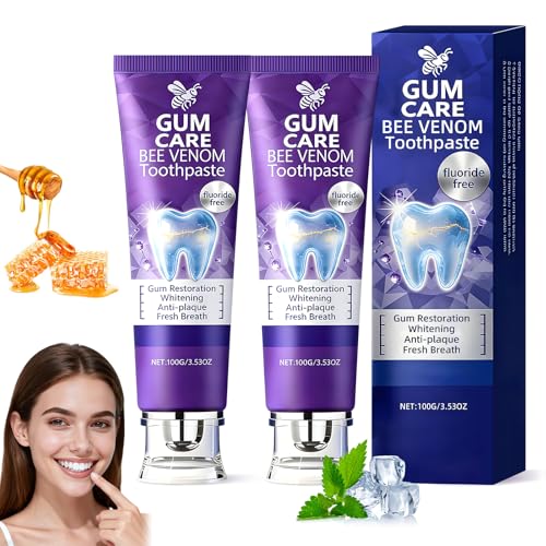2 dentifricio Rolimey Viocore con veleno d'api per il trattamento dei denti, dentifricio sbiancante naturale, 100 g, terapia dentale veleno d'api Oral Power, rimuove le macchie, pulisce accuratamente