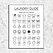 Laundry Wash Symbols Print Wall Art Laundry Symbols Guide Sign Art Farmhouse Wood Laundry Room Decor Wall Art Frame NOT INCLUDED (8X10inches)