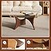 dnziqi Glass Coffee Table Modern Round Coffee Table, 31.5