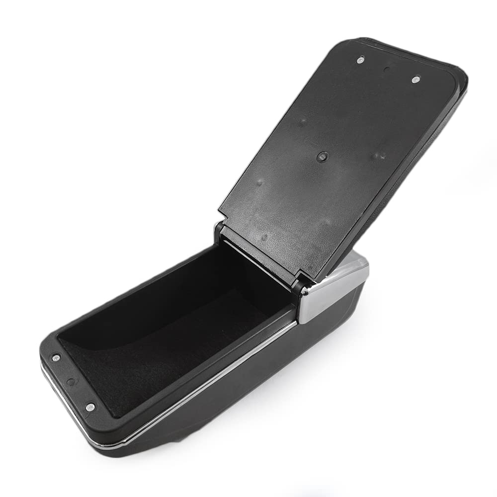 Armlehne Auto Mittelarmlehne Mittelkonsole Organizer Konsole Armlehnenbox Kompatibel mit Mazda Schwarz Leder Staufach Ablagefach 3D Drehbar Schiebeverdeck