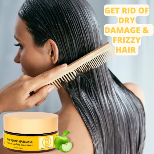 Omm Collection Natural Thickening Hair Mask & Leave In Conditioner - Treatment For Hair Loss Prevention & Thinning - Moisturizing Detangler Spray For Frizzy & Curly Hair #TOP7