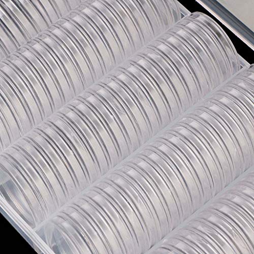 100 cápsulas para monedas con caja organizadora transparente miniatura 7