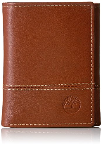 Timberland Men s Leather RFID Blocking Trifold Wallet, Cognac, One Size