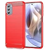 Topme Custodia in Silicone per Motorola Moto g31 / Moto g41 (6.4" Inches), [custodia per Telefono in Stile Spazzolato] - Rosso