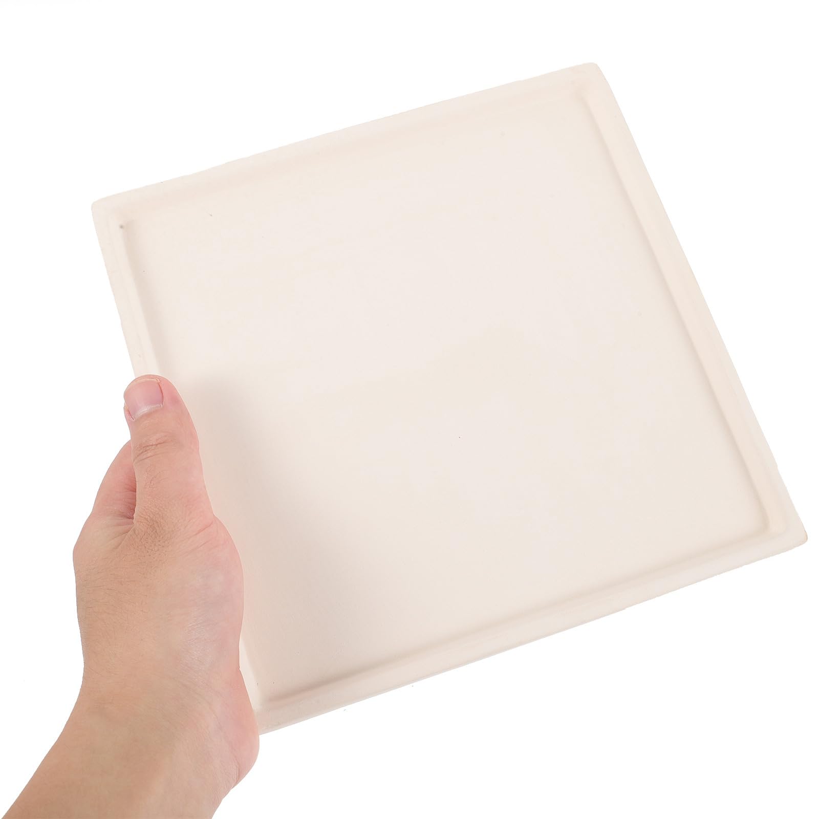Sottovaso in Ceramica Quadrato Grande, Vassoio di Drenaggio per Piante da Interno, Piatto Vegetale Resistente per Vasi e Fioriere da Tavolo, Accessorio per Giardinaggio Casa