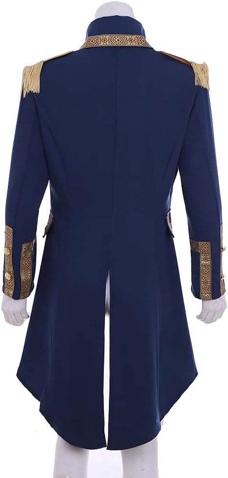 Men's Blue Colonial Musical Hamilton Military Tailcoat Victorian Coat Medieval Tuxedo Renaissance Regency Jacket