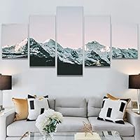 SIGNWIN 5 Panel Canvas Wall Art Modern Art Expressive Landscape Modern Mountain Top Multicolor Photography for Home Decorations Ready to Hang - 60