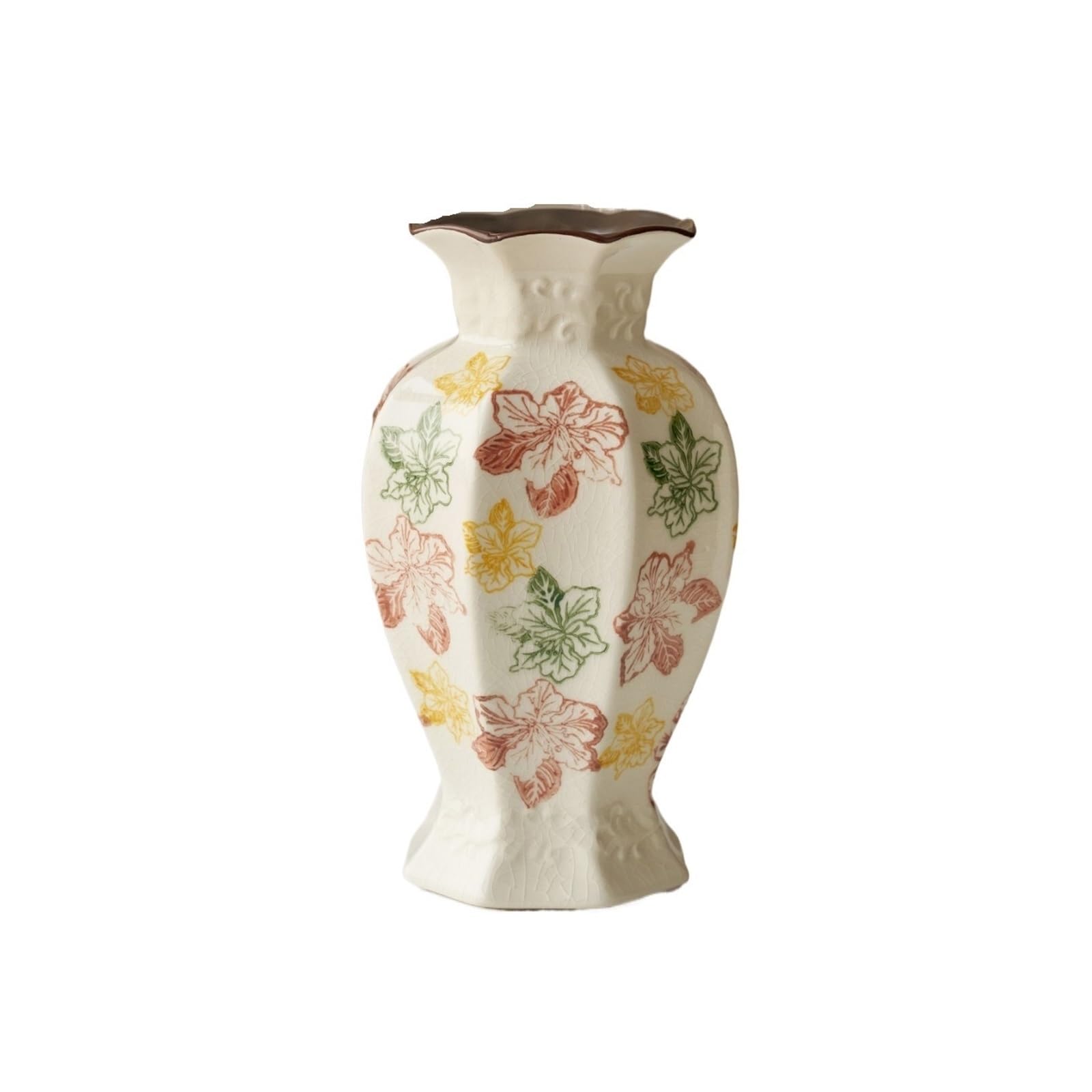 Lizhuzhuzs28 One Color Flower Vases Decorative Crackle Glaze Ceramic Decorative Vase Vintage Style For Home Living Room, Table Centerpiece Flower Vases Decorative For Living Room(Large)