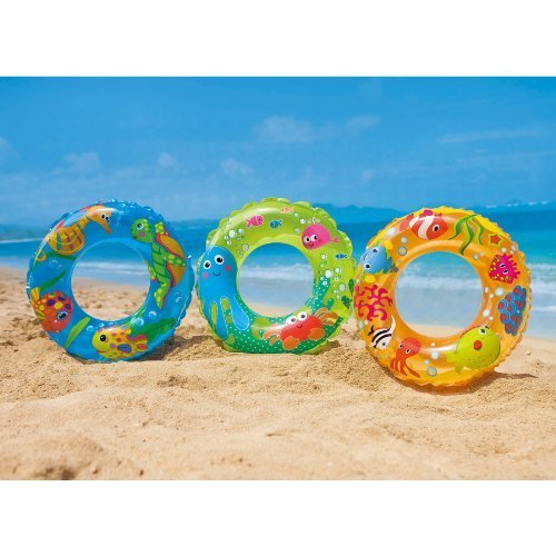 Intex 24" Inflatable Transparent Ring Swim Tube #59242 - Color May Very - 2 Pack #TOP2