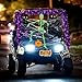 Suncalla Halloween Golf Cart Decoration Kit-Halloween Car Decorations-Skeleton Glow in Dark, Fake Spider Web, Spider, Purple Garland, Sticker for Trunk or Treat Parade Indoor Outdoor Golf Cart Party