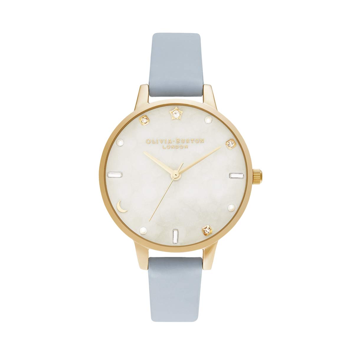 Olivia BurtonAnalogue Quartz Watch for Women with Chalk Blue Leather Strap - OB16GD31