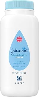 Johnson's Baby Powder Aloe & Vitamin E, Pure Cornstarch 1.5 oz Pack of 3 - Gentle Moisture Absorber for Sensitive Skin