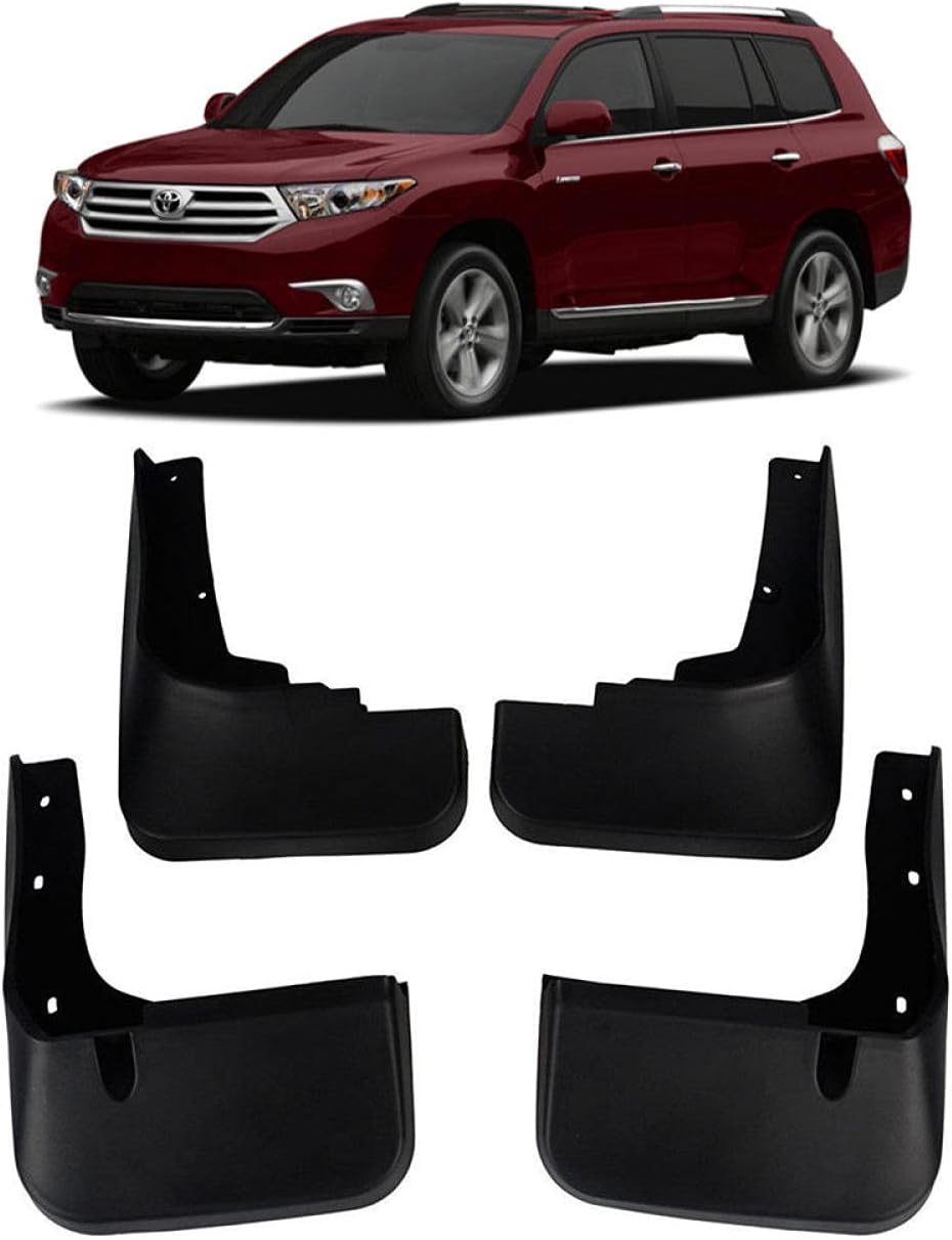 安心と信頼 Ncuixzh 4pcsカーグランジトラップ トヨタハイランダークルーガー用11 12 1313フロントリアカースラッジフラップフェンダースプラッシュガードフェンダーフレア Rachelbaptista Com Br