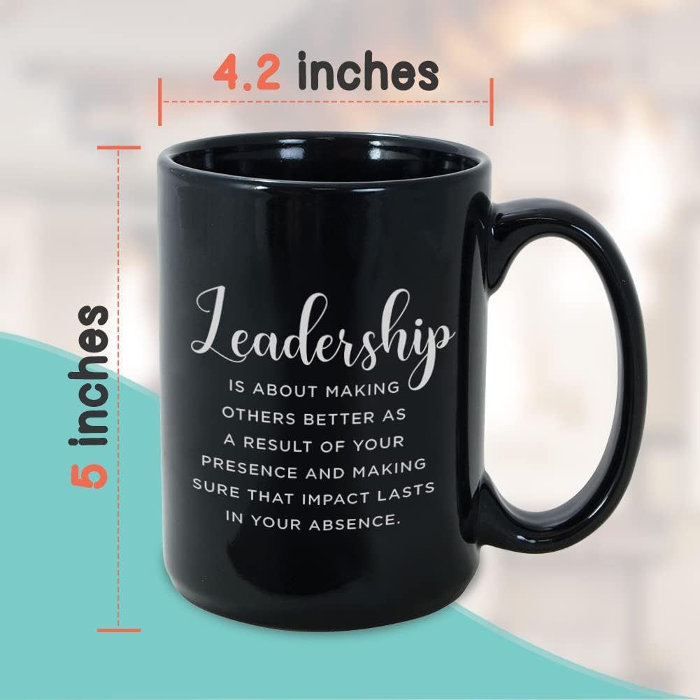 Bubble Hugs Leadership Set of 3 Coffee Mug 15oz Black Leadership Is About Inspirational Thank You Gift for Team Leader Boss Lady Mentor Director Asisstant Principal Administrator Coach - Image 4