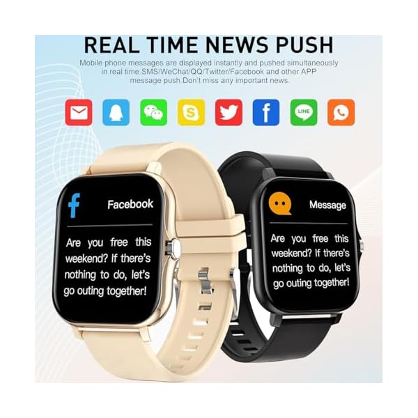 Smart Watch, 1.81" Upgraded Full Touchscreen Smart Watch for Android iPhones with Bluetooth Call, Sleep Tracker, Multiple Sports Fitness Tracker with Smart Watches for Women Men (Gold) - Image 2