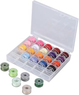25 Pcs Sewing Machine Bobbin Box Set with Thread and Tapeline