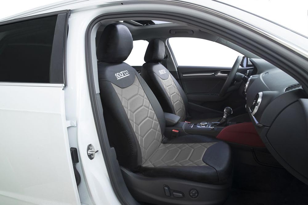 Sparco SPC1016GR Set Coprisedili per Auto, 11 Pezzi, BK, Grigio/Nero