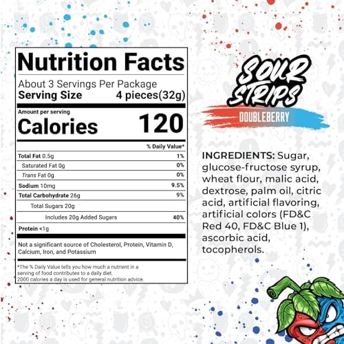 image for Sour Strips Flavored Sour Candy Strips, Deliciously Sour Chewy Candy B