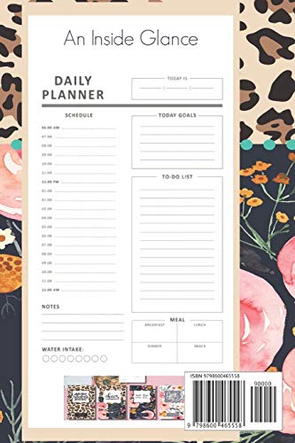 Chaos Coordinator Leopard and Floral Design Daily Task Planner 2020-2021: Lined Undated Daily Task Planner with Checkboxes |Teachers | Students| Busy Moms (Daily Planner Undated) - Image 2