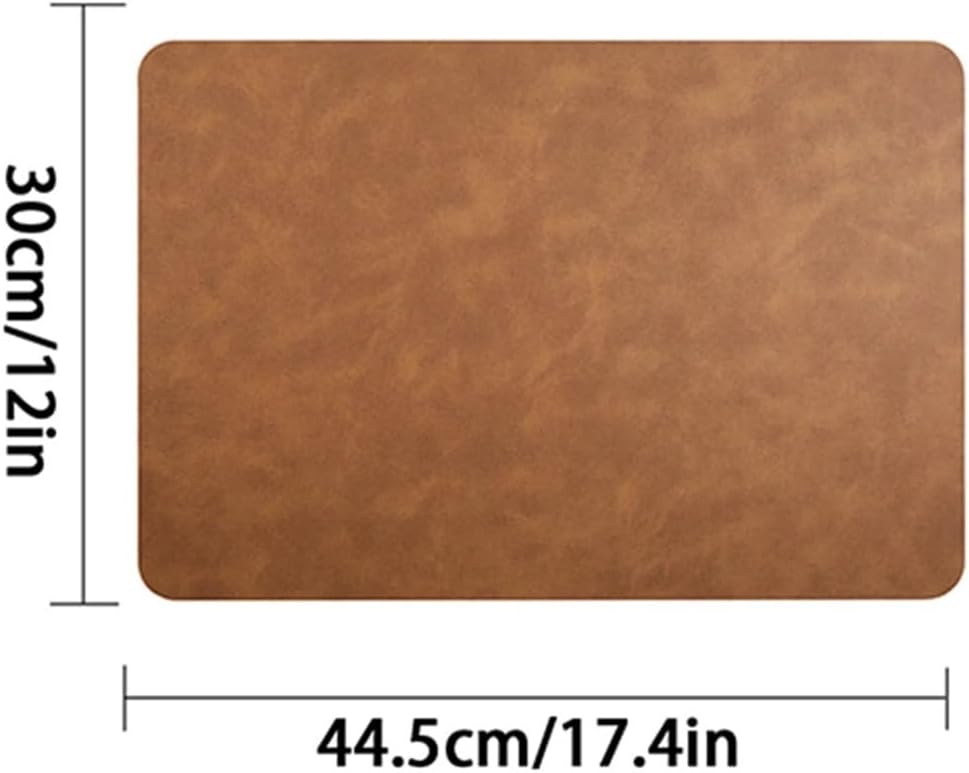 4pcs Premium Leather Placemats,Dining Table Waterproof Non-Slip Table Mat,Heat Insulation Leather Place Mats Set