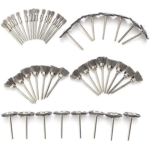 LATERN 60Pcs Steel Wire Wheel Brushes, 1/8 Inch Shank Cleaning Polishing Buffing Cup Brush for Dremel Rotary Tool Cover