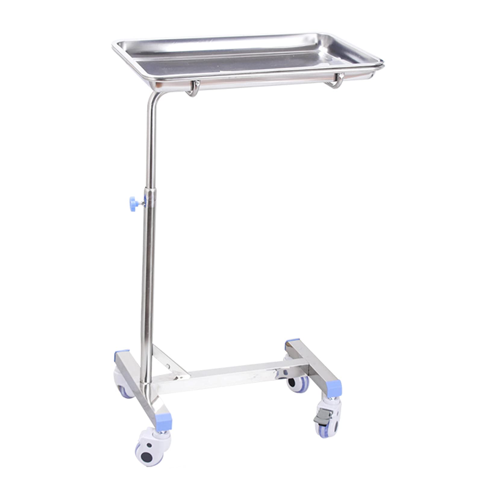 Taca Na Kółkach Do Salonu - Aluminiowa Taca Na Narzędzia Do Tatuażu - Regulowana, Rolowana Taca Do Salonu, Fryzjer Do Wózków Stomatologicznych, Wózek Fryzjerski Z Kółkami - Srebrny D