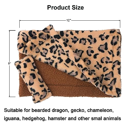 ADOGGYGO Bearded Dragon Bed with Pillow Blanket, Bearded Dragon Tank Accessories Lizard Hide Habitat Shelter, Warm Sleeping Bag with Cover for Bearded Dragon, Leopard Gecko, Lizard (Brown) - Thumbnail 4