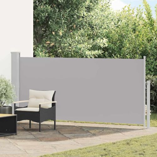 Store latéral extensible brise-vue extérieur gris résistant au vent 140x300 - 2