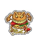 Curse of The Burger 6-Inch Vinyl Decal Sticker for Laptops, Water Bottles, Cars, Notebooks, and More – Durable, Waterproof, Weather-Resistant, Easy to Apply, and Long-Lasting