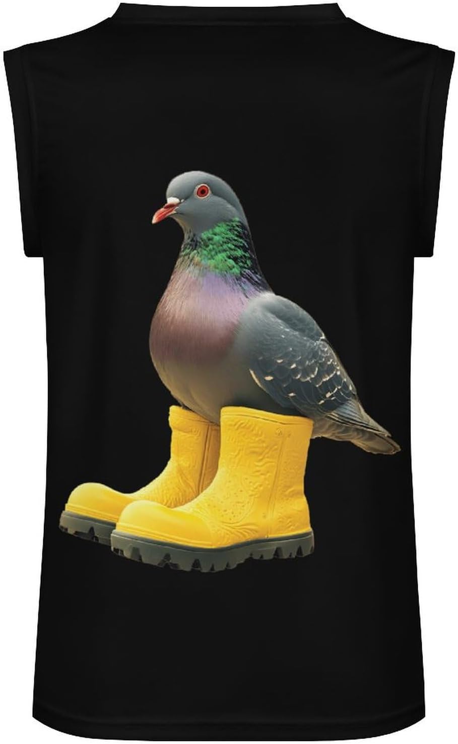 Pigeon Wearing Yellow Boots Men's V-Neck Basketball Tank Top Sleeveless Workout Tank Shirts Gym Fitness Tees Vest