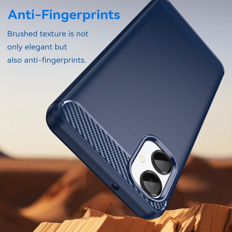 Image of Hybrid Carbon Fiber Back Case for Samsung Galaxy A06 (Blue)